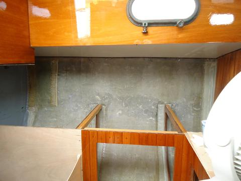 The before picture taken of the portside above where the galley counter will be.