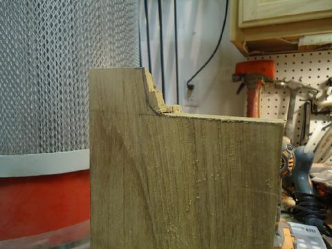 First I cut away the excess with a finishing saw.