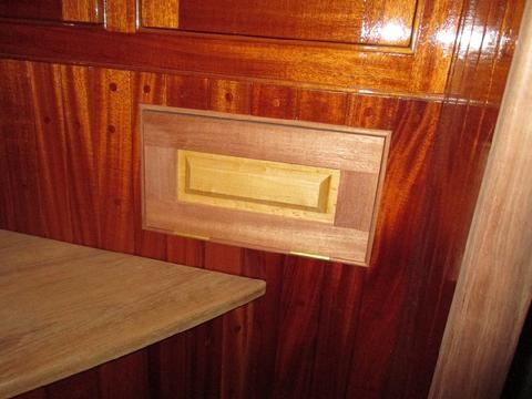 This is the small cabinet door that I had to glue on the "raised panel" profile since it was too small to safely cut on the shaper.