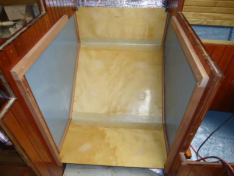 I removed the panel and rolled on two coats of epoxy front and back, Once cured I reinstalled it.