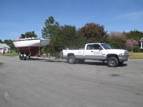 I was prepared for some difficulty get the boat and trailer out of the yard. Nothing to it.