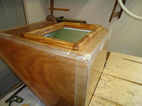 If I had to do it over I would not have rounded over the outside edge of the hatch frame. It would be eaiser to fit the blue board insulation with sharp corners