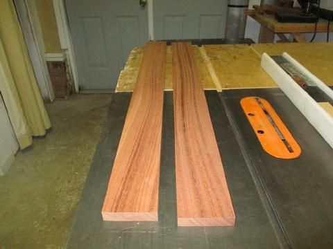 After ripping them I jointed one side to make sure it was flat then ran them through the planer to 15/16" thick.