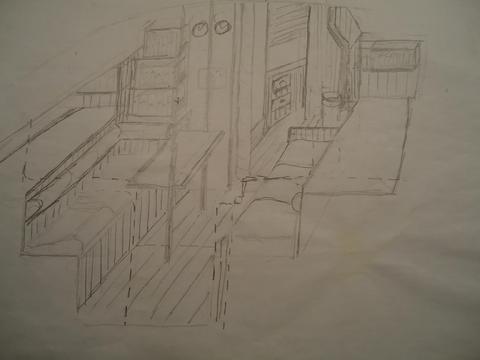 This drawing from several years ago remains the basic layout of the saloon.