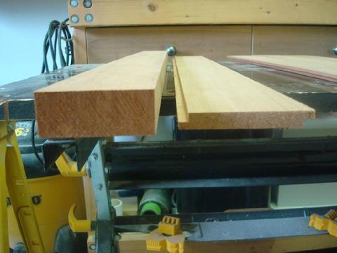 The half-laps are cut after resawing from a thicker board.