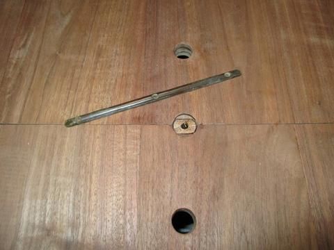 I had a piece of scrap half round brass trim and decided to use it for the turn knob for now.