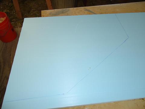 I traced the template onto the foam board when a fine line permanent marker.