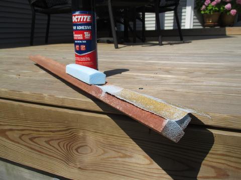 I used contact cement to lightly tack the sandpaper to the cove then ran a square of blue board back and forth over it till it mirrored the cove. That resulted