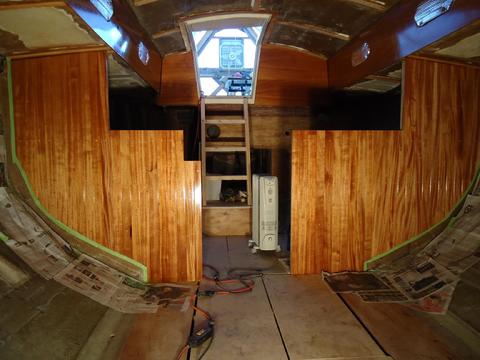 Aft saloon bulkheads looking aft.