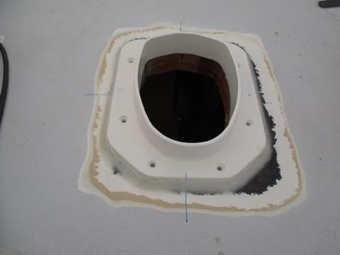 I mixed epoxy thickened with 404 and colidal silica and pressed it into position using the alignment marks as a guide to ensure it was properly positioned. I fi