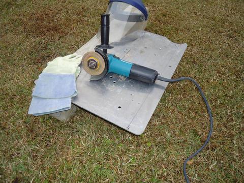 The was the only way I could cut the aluminum. The safety sheild and gloves are mandatory.