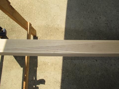 I knocked the excess dried resorcinal off with a bel sander. The scarf joint was very tight.