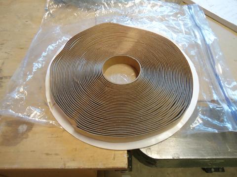 Butyl tape. 1/16" x 1/2" x 30' long roll.