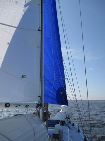 The drifter was well worth the money. It is a beautiful sail and can be flown free or hanked on with the five snaps for close wind sailing.